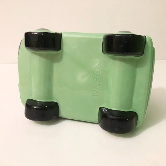 Vtg NAPCO Green Pedal Car Ceramic Planter Candy Dish - Picture 13 of 14